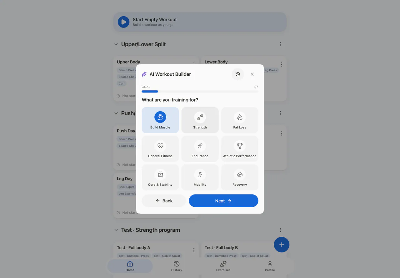 Guided Goal in the Web app, light appearance