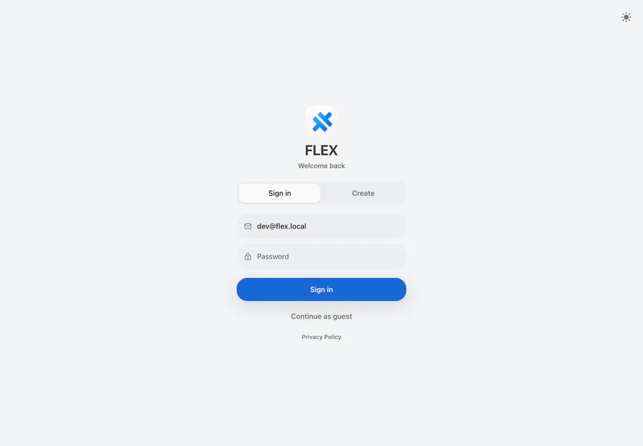 Sign in and account choices in the Web app, light appearance