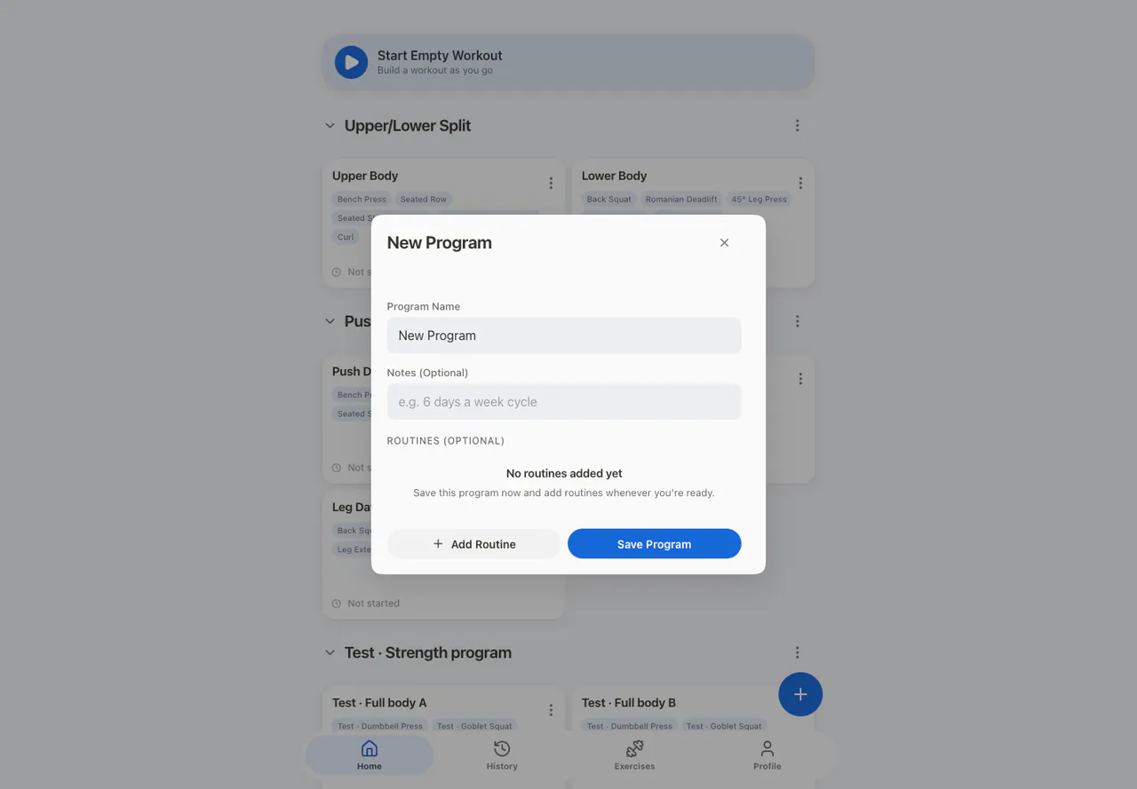New Program Editor in the Web app, light appearance