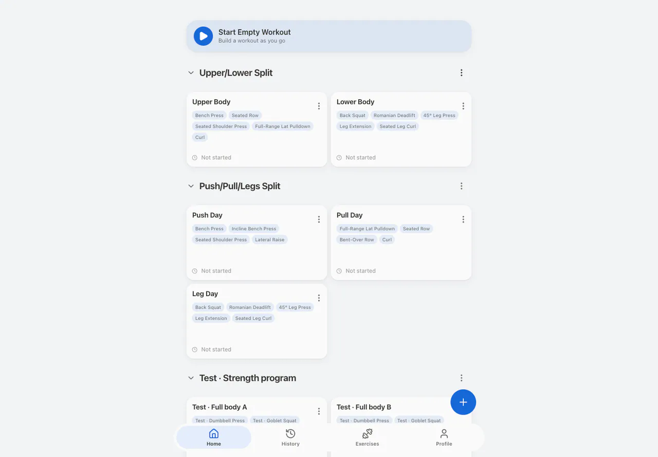 Program Options Menu in the Web app, light appearance